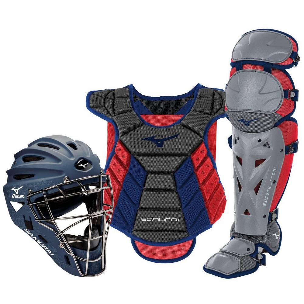 Mizuno Samurai Boxed (13-14") Női Catchers Gear Sötétkék/Piros UMO925418